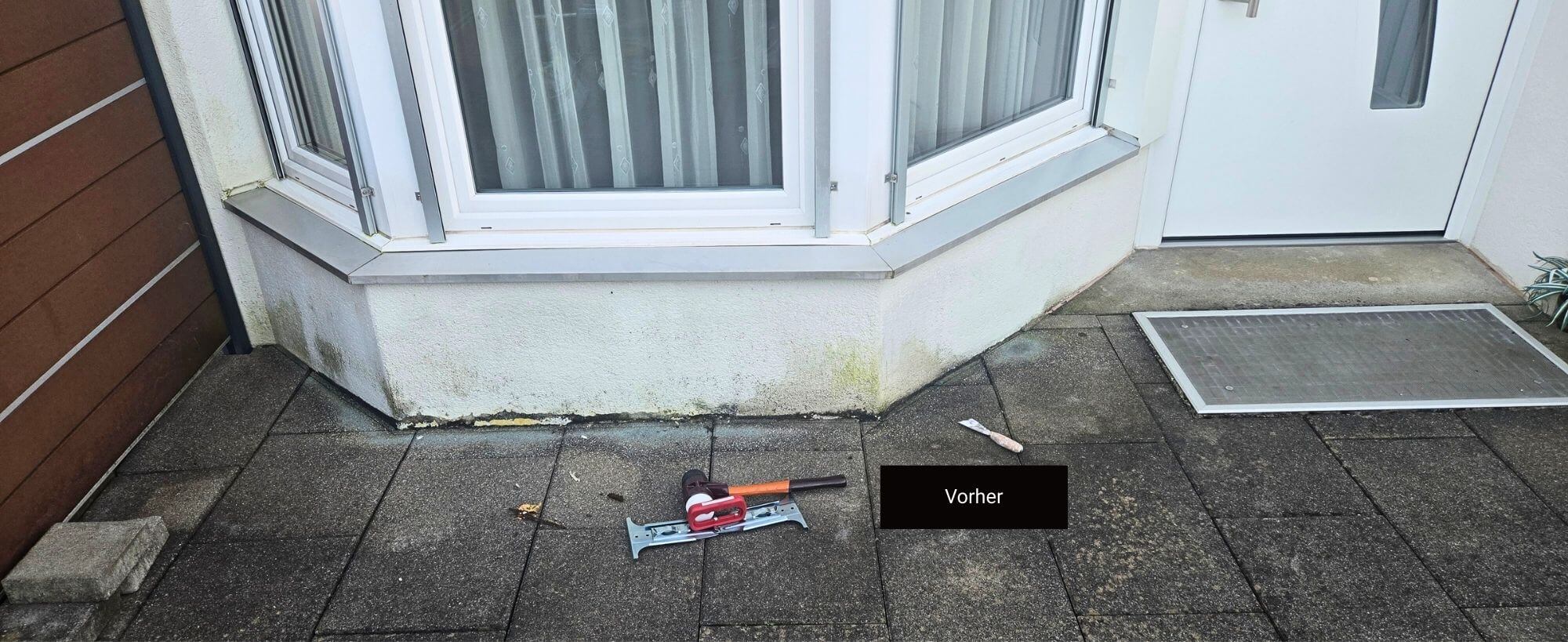 Fassadensockel vor der Renovation in Haegendorf