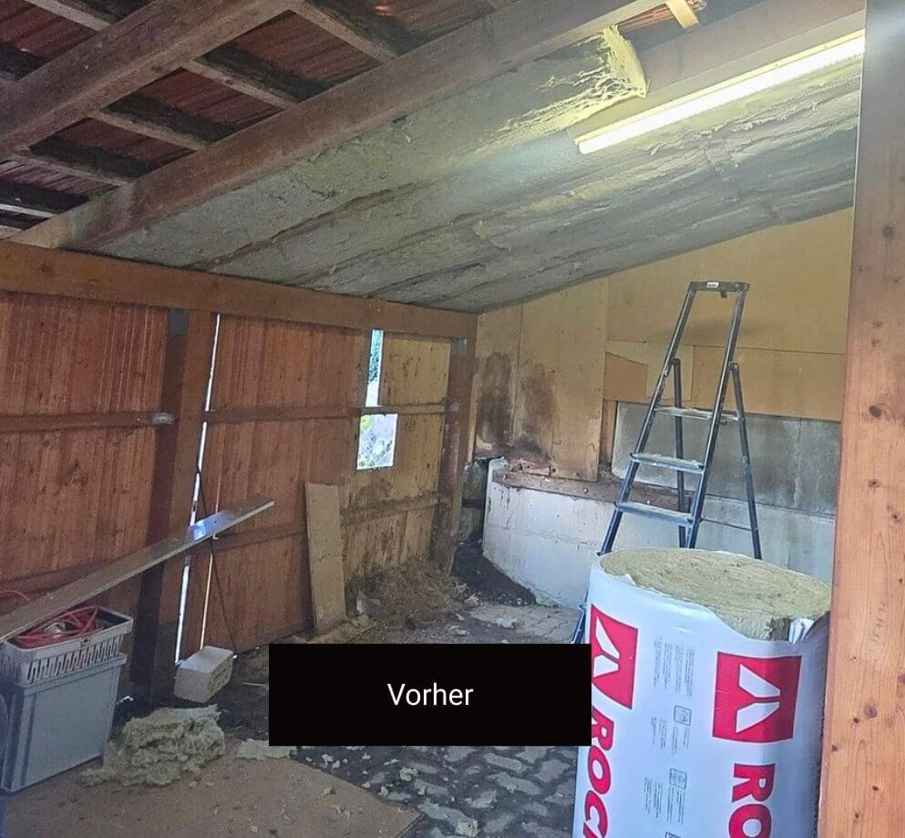 Alter Schuppen vor Maler- und Renovationsarbeiten in Haegendorf Solothurn